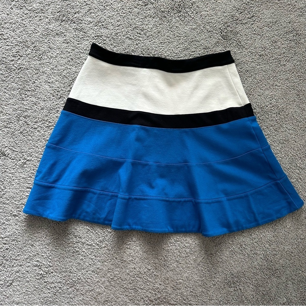 Express Color Block Skater Mini Skirt